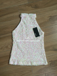 Thumbnail for Sequins Women Fashion Shimmer Flashy Embellished High Quality Halter