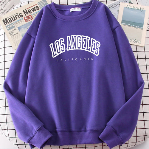 Los Angeles California City Streetwear Sweatshirt For Women Loose