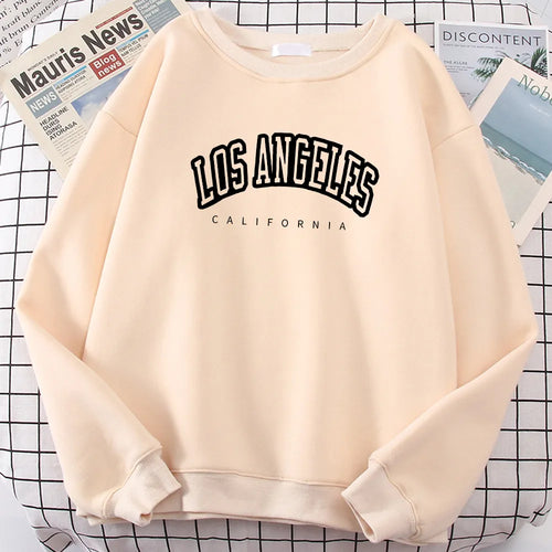 Los Angeles California City Streetwear Sweatshirt For Women Loose