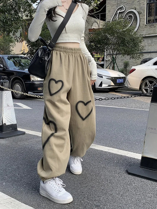 Y2K Style Women Cargo Pants Loose Low Waist Sweatpants Hip Hop