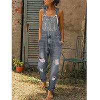 Thumbnail for Fashion Women Denim Rompers for Streetwear Design Pockets Decor Ripped