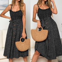 Thumbnail for Women Spaghetti Straps Polka Dot Maxi Dress