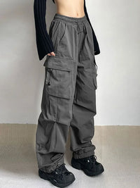 Thumbnail for HOUZHOU Harajuku Oversized Cargo Parachute Pants Women Streetwear