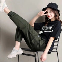 Thumbnail for WTEMPO Overalls Women High Waist Sports Casual Pants Loose All-match