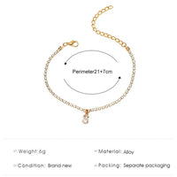 Thumbnail for Crystal Zircon Initial Letter Ankle Bracelet Alphabet Anklets for