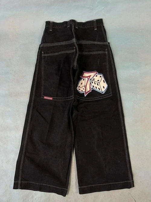 JNCO Y2K Baggy Jeans men vintage Embroidered high quality jeans Hip