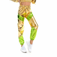 Thumbnail for Women High Waist Metallic Shiny Jogger Streetwear Hip Hop Trousers