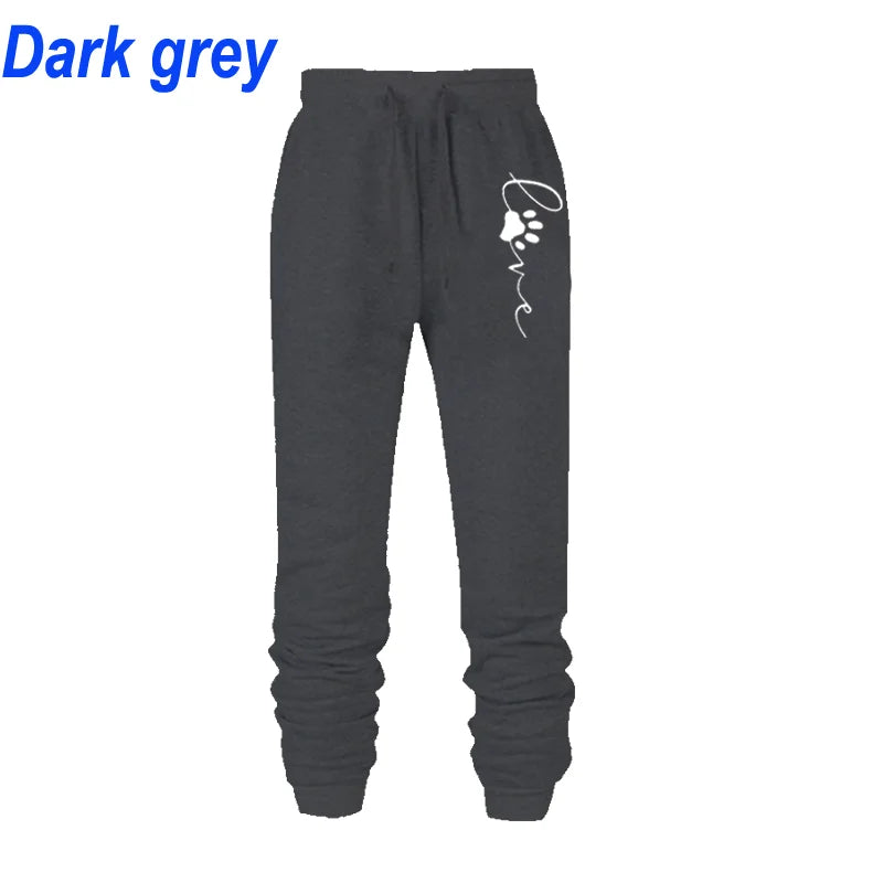 Women Cat Paw Printed Sweatpants High Quality Cotton Long Pants Jogger