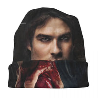 Thumbnail for Damon Salvatore The Vampire Diaries Skullies Beanies Hat Horror Casual