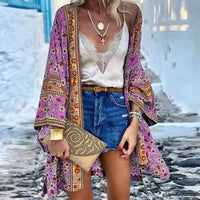 Thumbnail for Bohemian Casual Cloak Cardigan for Swimsuit woman 2024 Summer Beach