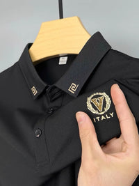 Thumbnail for Brand high-end hot diamond embroidered POLO shirt short sleeve men's