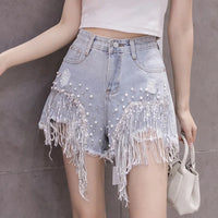 Thumbnail for Women High 2022 Fashion Waist Mesh Patchwork Denim Pants indie Female