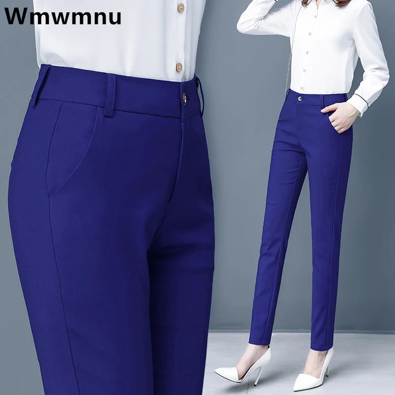 Slim Skinny High Waist Elastic Pencil Pants Overiszed 75kg Women