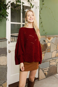 Thumbnail for Texture Trend Sleeve-Knit Poncho