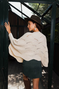 Thumbnail for Texture Trend Sleeve-Knit Poncho