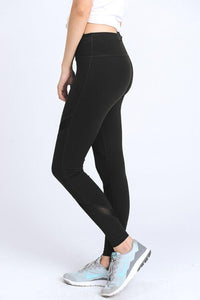 Thumbnail for Cross Mesh Panels Pocket Full Leggings