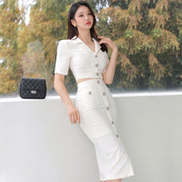 Thumbnail for Women's New Socialite Slim Fit Suit Collar Two-piece Set