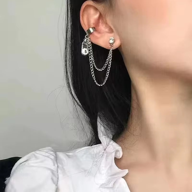 2022 New Fashion Sterling Silver 925 Earrings Snake Shaped Pierced Earmuff Earrings for Women