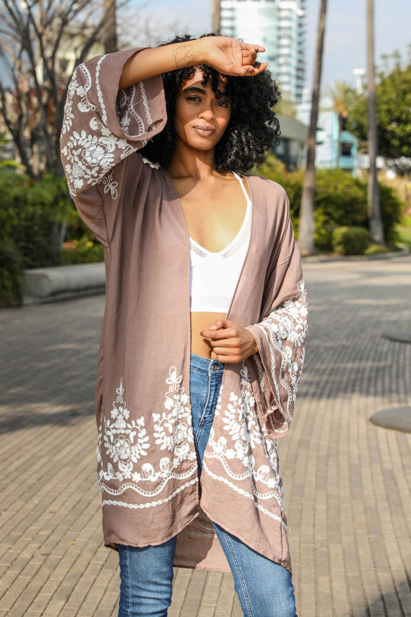 Embroidered Floral Vine KimonoYou'll be the envy of all your friends in this gorgeous Embroidered Floral Vine Kimono. Crafted from lightweight and airy 100% polyester fabric, it's perfect for anyAccessoriesEXPRESS WOMEN'S FASHIONPeriwinkle AetherEmbroidered Floral Vine Kimono