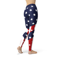 Thumbnail for Womens American Flag LeggingsLook like a true American Beauty in our stars and stripes adorned American Flag Leggings. This is the perfect sexy statement look to wear to a patriotic holiday partLeggingsEXPRESS WOMEN'S FASHIONMaroon SootyWomens American Flag Leggings