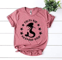 Thumbnail for Salty Air Mermaid Hair T-shirtYou'll love this Salty Air Mermaid Hair T-shirt! It's made of premium quality ring spun cotton for a soft feel and comfortable fit. The high quality flex print won'tT-shirtsEXPRESS WOMEN'S FASHIONAgateSalty Air Mermaid Hair