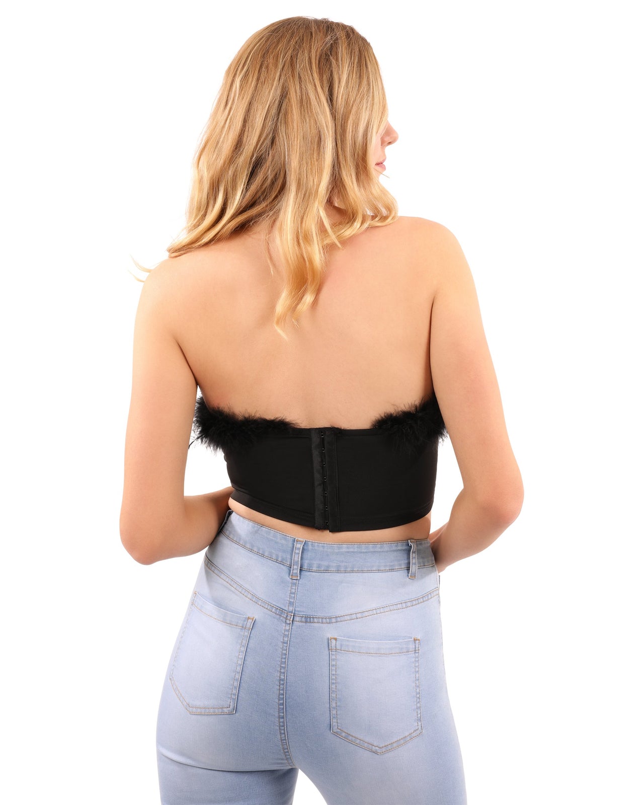 Pamela Fur Detail Crop Top