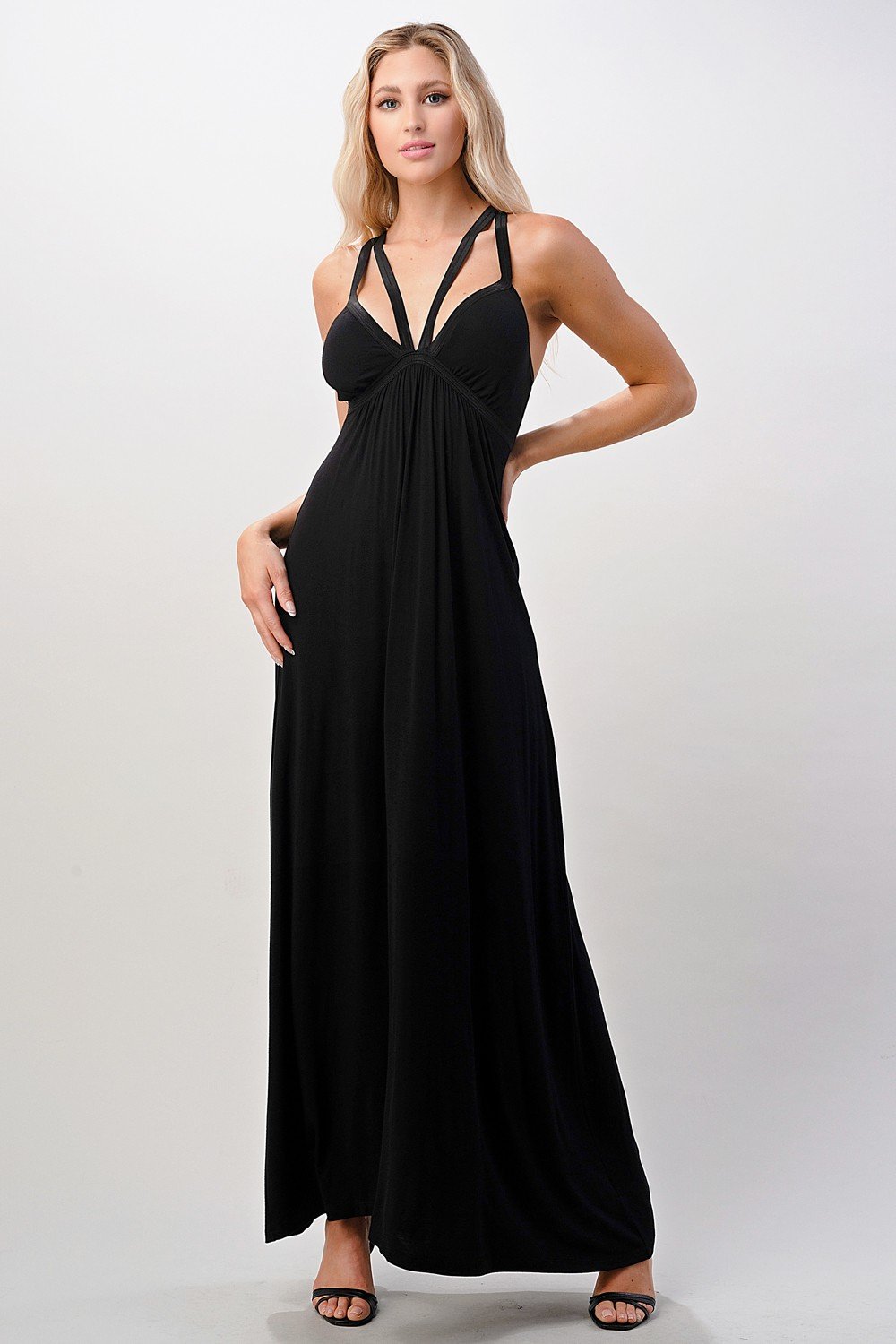 Criss Cross Double Strap Maxi Dress