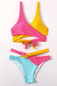 Thumbnail for Color Block Patchwork Bandage Bikini