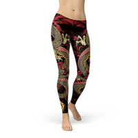 Thumbnail for Womens Dragon Capri Leggings