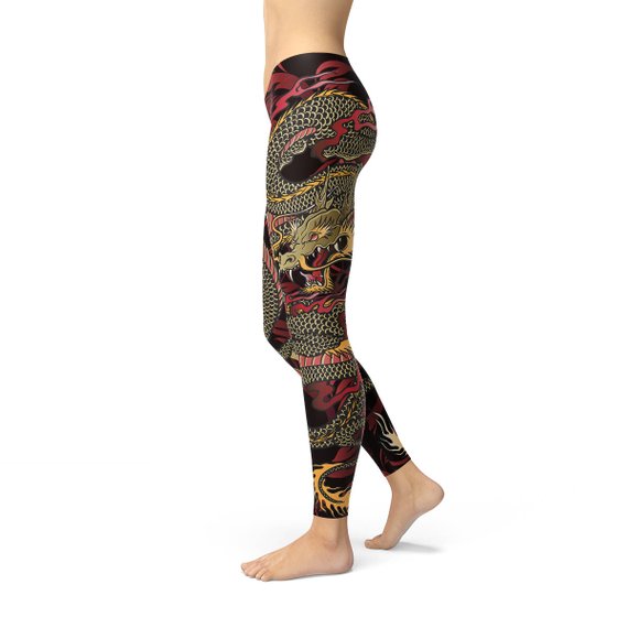 Womens Dragon LeggingsInspired by the legendary creatures found in Chinese mythology and Chinese folklore, the dragons symbolize power, strength, and good luck. Usually excellent and outsLeggingsEXPRESS WOMEN'S FASHIONMaroon SootyWomens Dragon Leggings