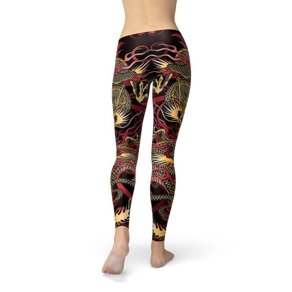 Womens Dragon LeggingsInspired by the legendary creatures found in Chinese mythology and Chinese folklore, the dragons symbolize power, strength, and good luck. Usually excellent and outsLeggingsEXPRESS WOMEN'S FASHIONMaroon SootyWomens Dragon Leggings