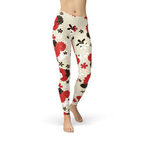 Thumbnail for Womens Japanese Cherry Blossom LeggingsThese premium full length women's leggings offers the perfect combination of performance and comfort.✅ PRECISION CUT, SEWN, and PRINTED in USA/Mexico. We strive for LeggingsEXPRESS WOMEN'S FASHIONMaroon SootyWomens Japanese Cherry Blossom Leggings