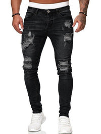 Thumbnail for Men's Fashion Ripped Slim Skinny Jeans