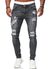 Thumbnail for Men's Fashion Ripped Slim Skinny Jeans