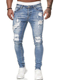 Thumbnail for Men's Fashion Ripped Slim Skinny Jeans