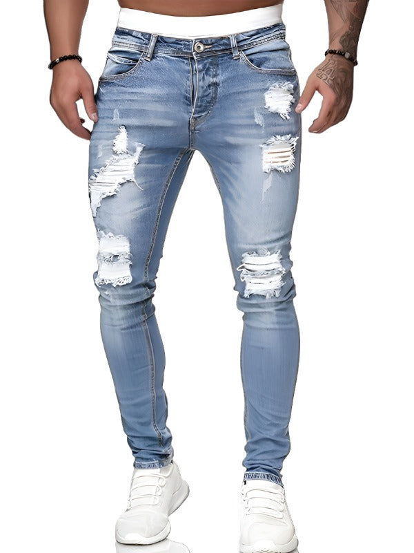 Men's Fashion Ripped Slim Skinny Jeans