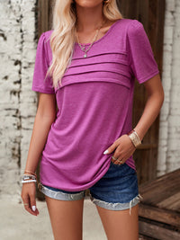 Thumbnail for New style women's casual solid color round neck T-shirt tops