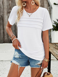 Thumbnail for New style women's casual solid color round neck T-shirt tops