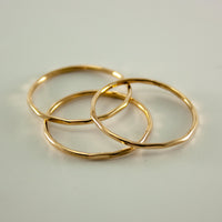 Thumbnail for Hammered 14k Gold Filled Slim Ring Stack