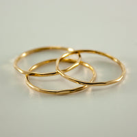 Thumbnail for Hammered 14k Gold Filled Slim Ring Stack