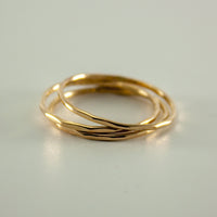 Thumbnail for Hammered 14k Gold Filled Slim Ring Stack