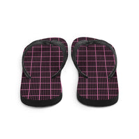 Thumbnail for Black and Pink Check Chequered Flip-Flops