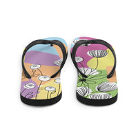 Thumbnail for Pretty Pastel Flower Print Flip-Flops