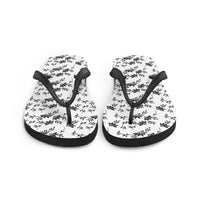 Thumbnail for Black and White Floral Flip-Flops