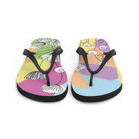 Thumbnail for Pretty Pastel Flower Print Flip-Flops