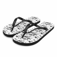 Thumbnail for Black and White Floral Flip-Flops