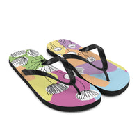 Thumbnail for Pretty Pastel Flower Print Flip-Flops