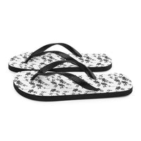 Thumbnail for Black and White Floral Flip-Flops