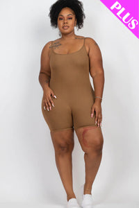 Thumbnail for Plus Ribbed Bodycon Romper (CAPELLA)