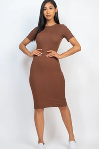 Thumbnail for Ribbed Bodycon Midi Dress (CAPELLA)